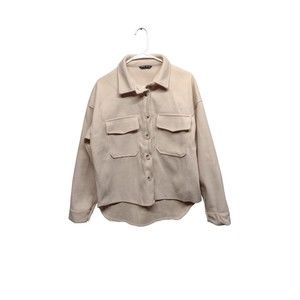 Shein Womens Size S Beige Oversized Button Up Overcoat Jacket